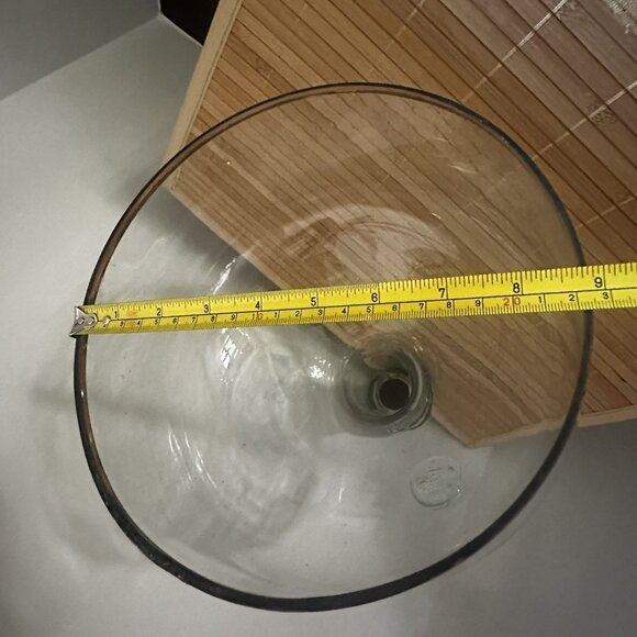 Demijohn Recycled Glass Cloche Dome Wine & Cheese Fleur-de-lis Stopper Large EUC - Picture 10 of 12